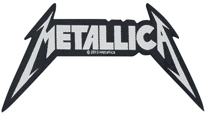 Metallica Shaped Logo Patch schwarz weiß von metallica