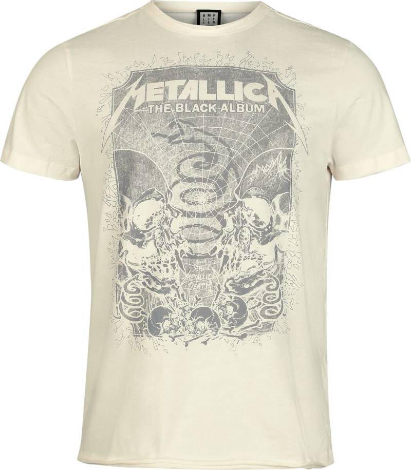 Metallica T-Shirt - Amplified Collection - Inverted Black Album - S bis 3XL - für Männer - Größe M - altweiß  - Lizenziertes Merchandise! von metallica
