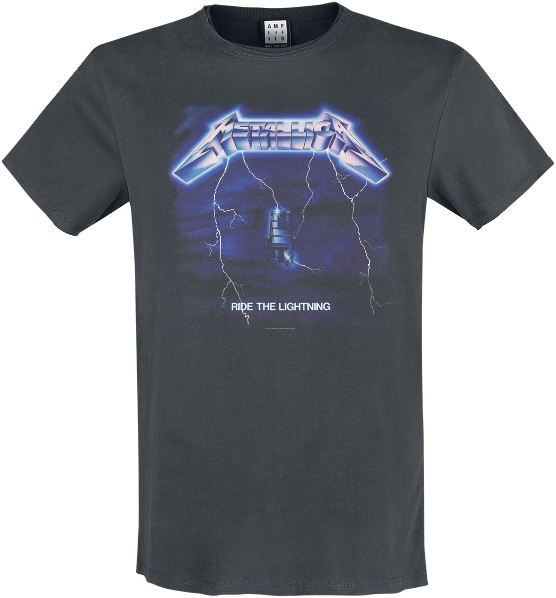 Metallica T-Shirt - Amplified Collection - Ride The Lightning - M bis 3XL - für Männer - Größe 3XL - charcoal  - Lizenziertes Merchandise! von metallica