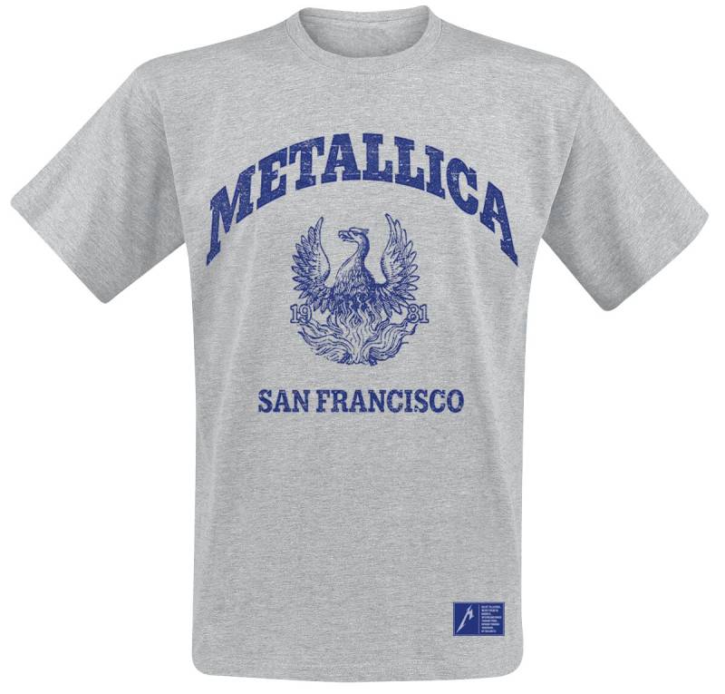 Metallica T-Shirt - College Crest - S bis XXL - für Männer - Größe M - grau  - Lizenziertes Merchandise! von metallica