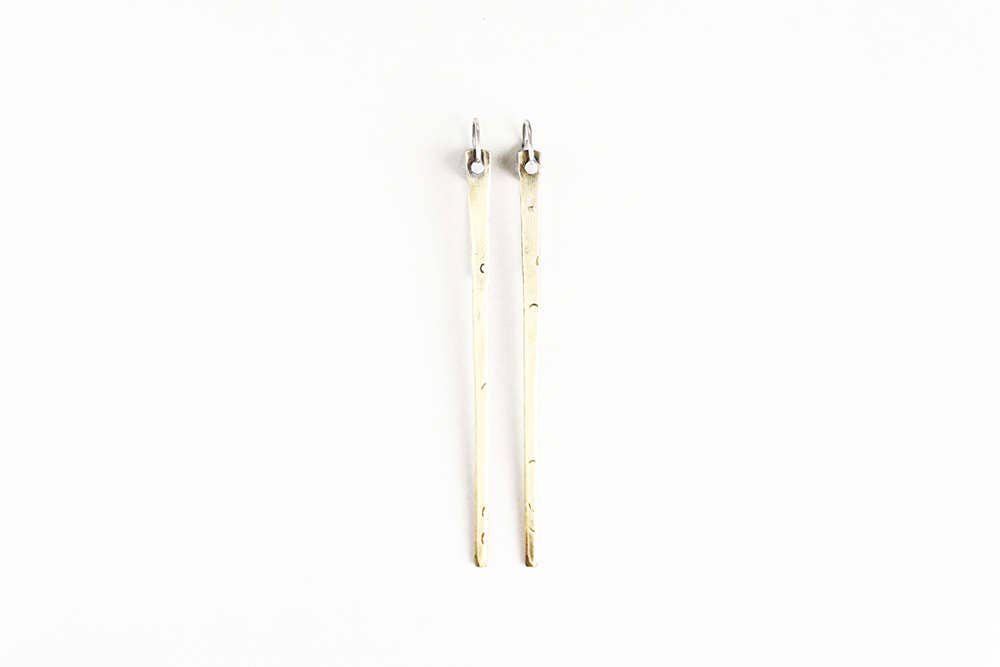 Messing Spike Ohrringe, Stick Ohrringe von metalmade