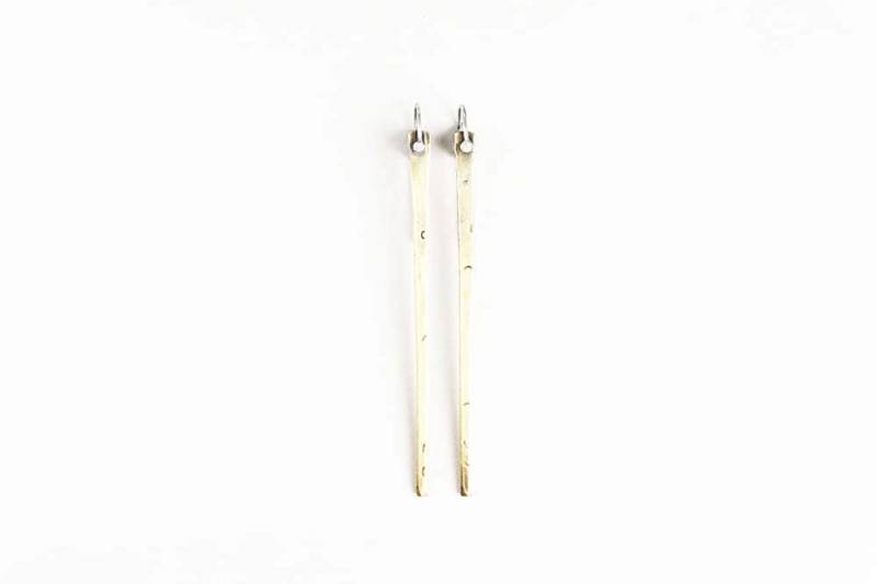 Messing Spike Ohrringe, Stick Ohrringe von metalmade