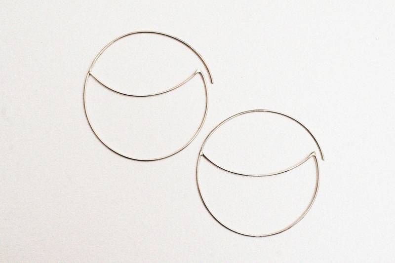 Silber Creolen, Große Halbmond Ohrringe, Reifen von metalmade