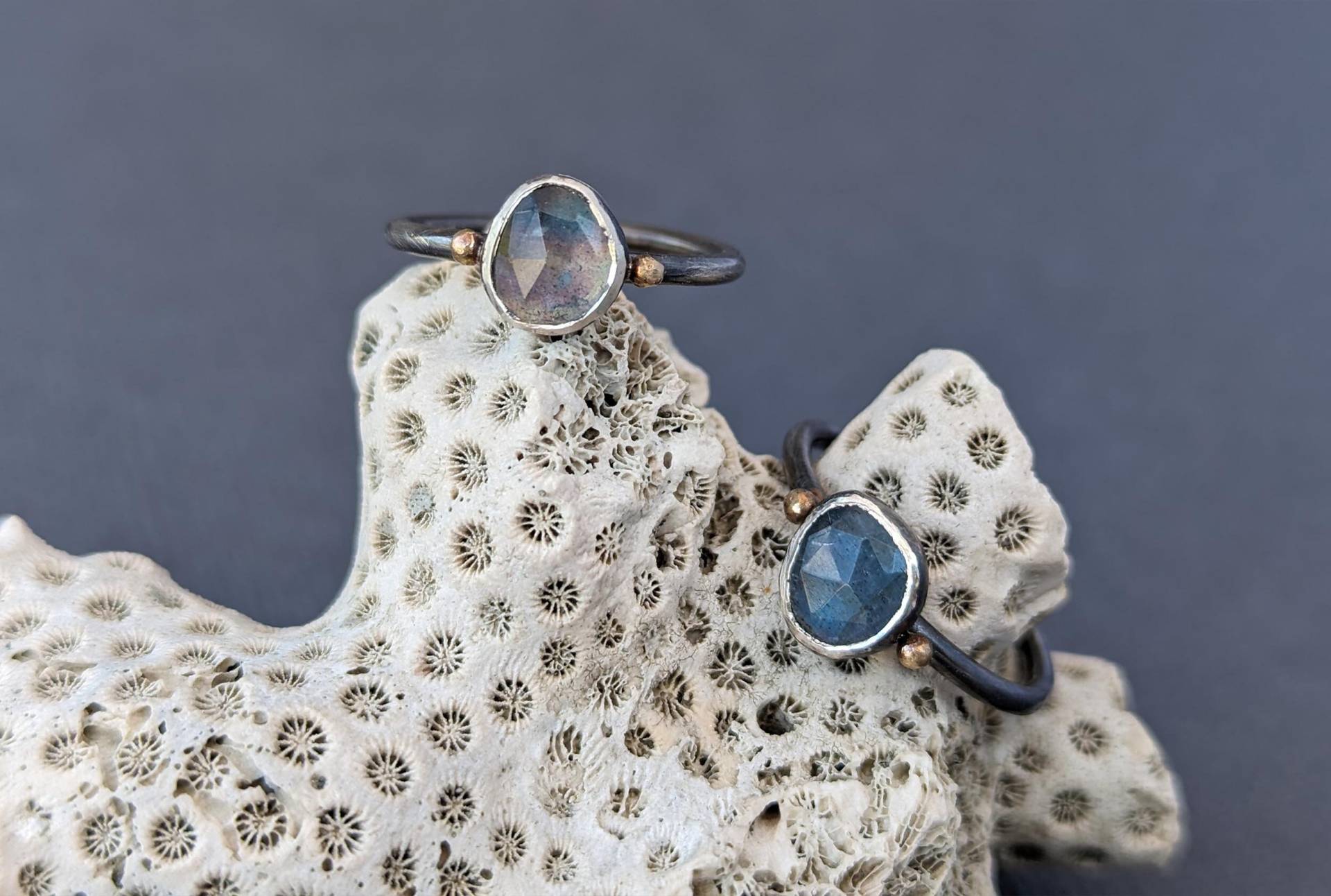 Rosenschliff Moss Aquamarin Ring von metamorph