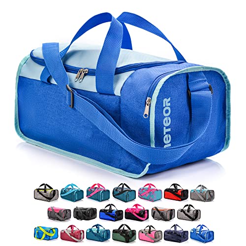 meteor 20 40 L Sporttasche Kinder Badetasche Gym Tasche Herren schwimmtasche Schultertaschen Reisetasche Jungen Urlaubstasche klein Fitnesstasche Sport-Taschen Schule Kindertaschen (20 L, Blau) von meteor