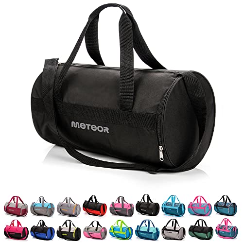 meteor Sporttasche Kinder 25L runde Tasche Gym Tasche Herren schwimmtasche Reisetasche Urlaubstasche klein Fitnesstasche Kindertaschen Schule-Taschen turntasche Jungen von meteor