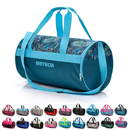 meteor Sporttasche Kinder 25L runde Tasche Gym Tasche Herren schwimmtasche Reisetasche Urlaubstasche klein Fitnesstasche Kindertaschen Schule-Taschen turntasche Jungen von meteor