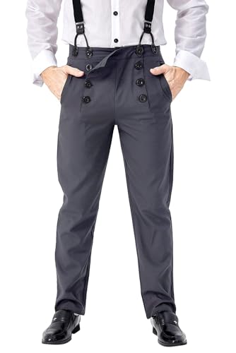 mewjoy Herren 70er Jahre Retro Schlaghose Vintage Disco Hose Casual 60er Jahre Bell Bottom Pants Outfits für Halloween Karneval Erwachsene XL von mewjoy