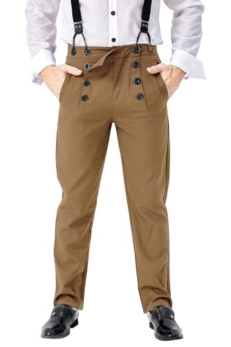 mewjoy Herren 70er Jahre Retro Schlaghose Vintage Disco Hose Casual 60er Jahre Bell Bottom Pants Outfits für Halloween Karneval Erwachsene XXL von mewjoy