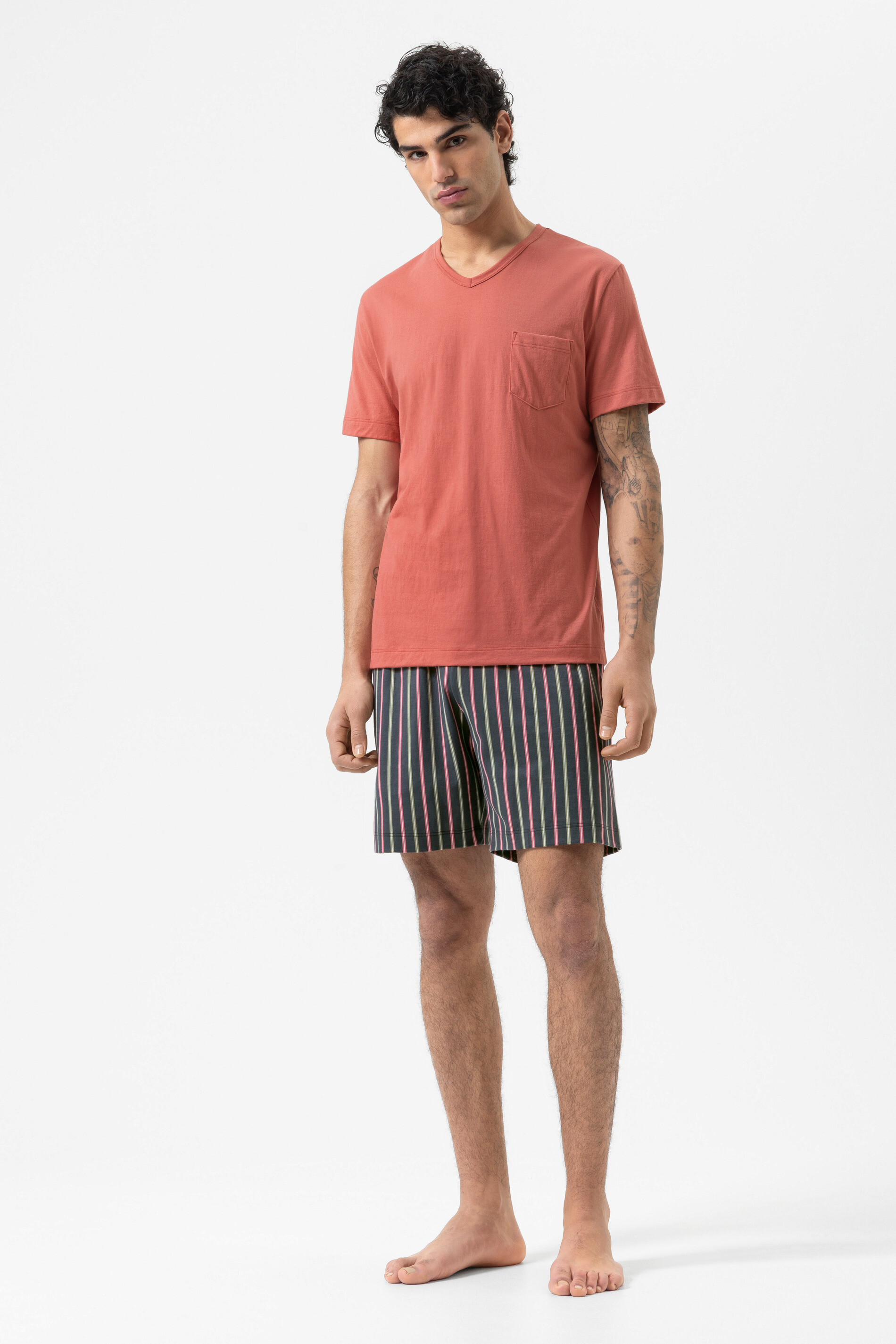 Anzug kurz Serie Pure Rose Stripes Rose Brick von mey
