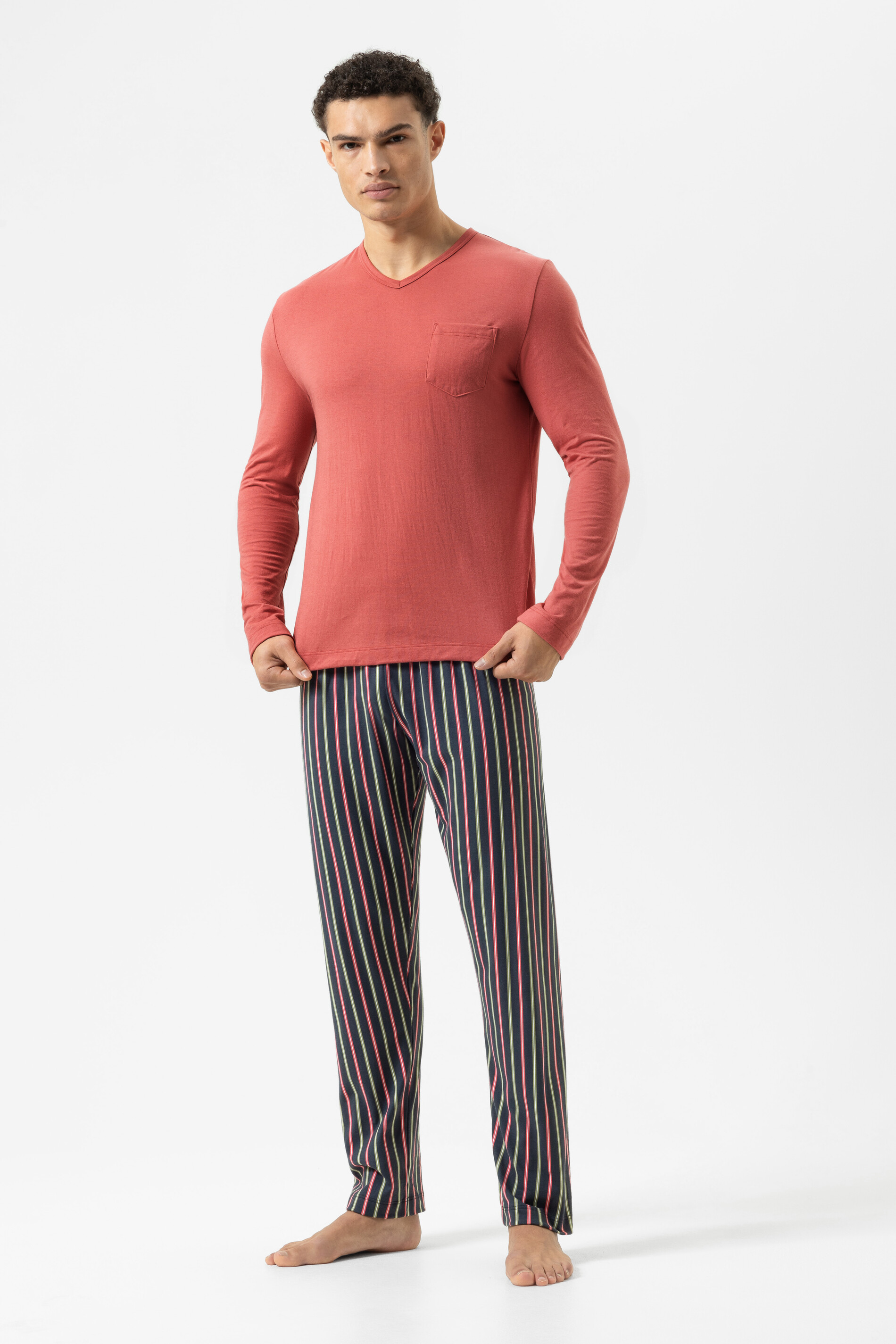 Anzug lang Serie Pure Rose Stripes Rose Brick von mey