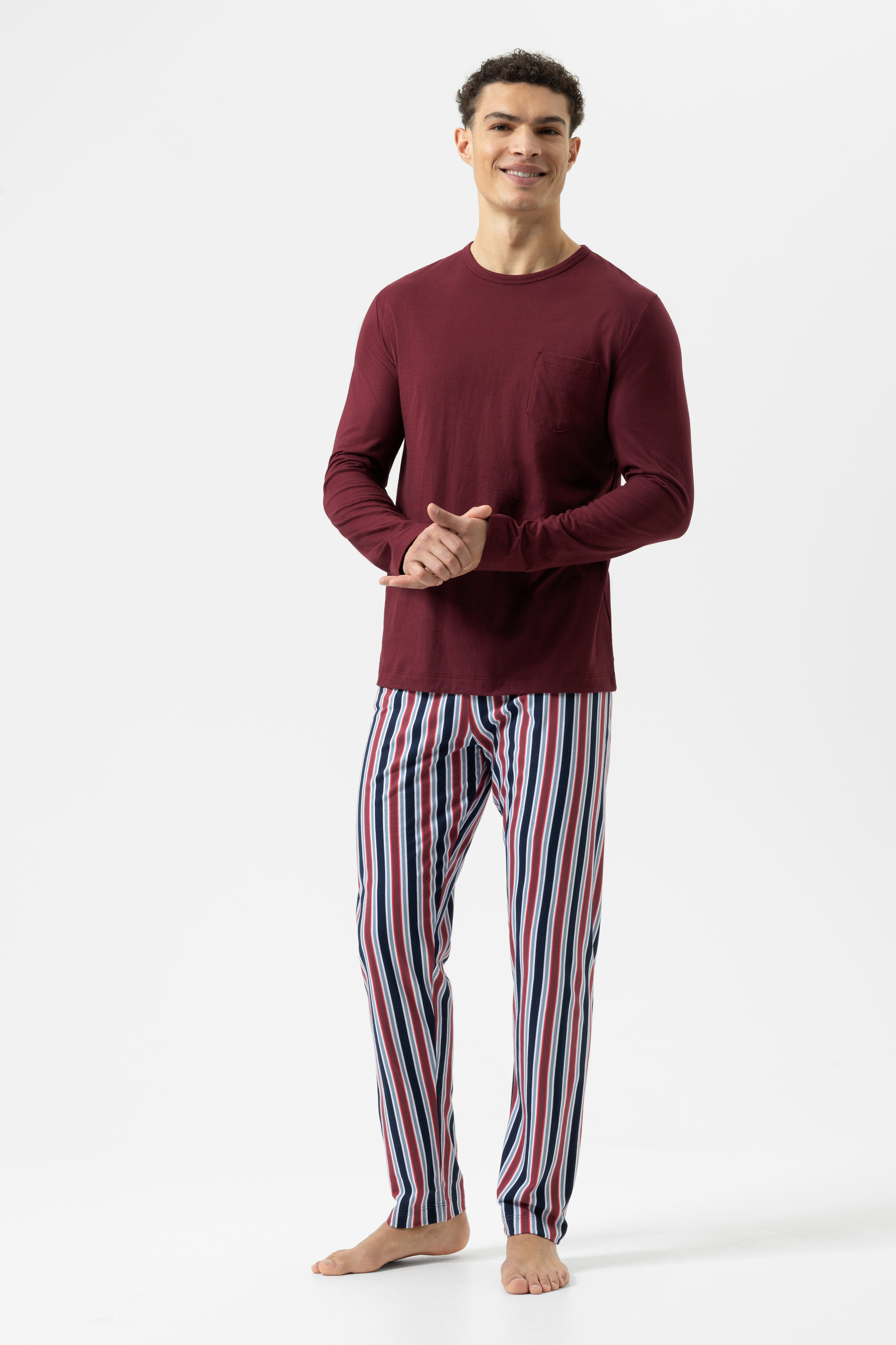 Anzug lang Serie Red'n Blue Stripes Imperial Red von mey