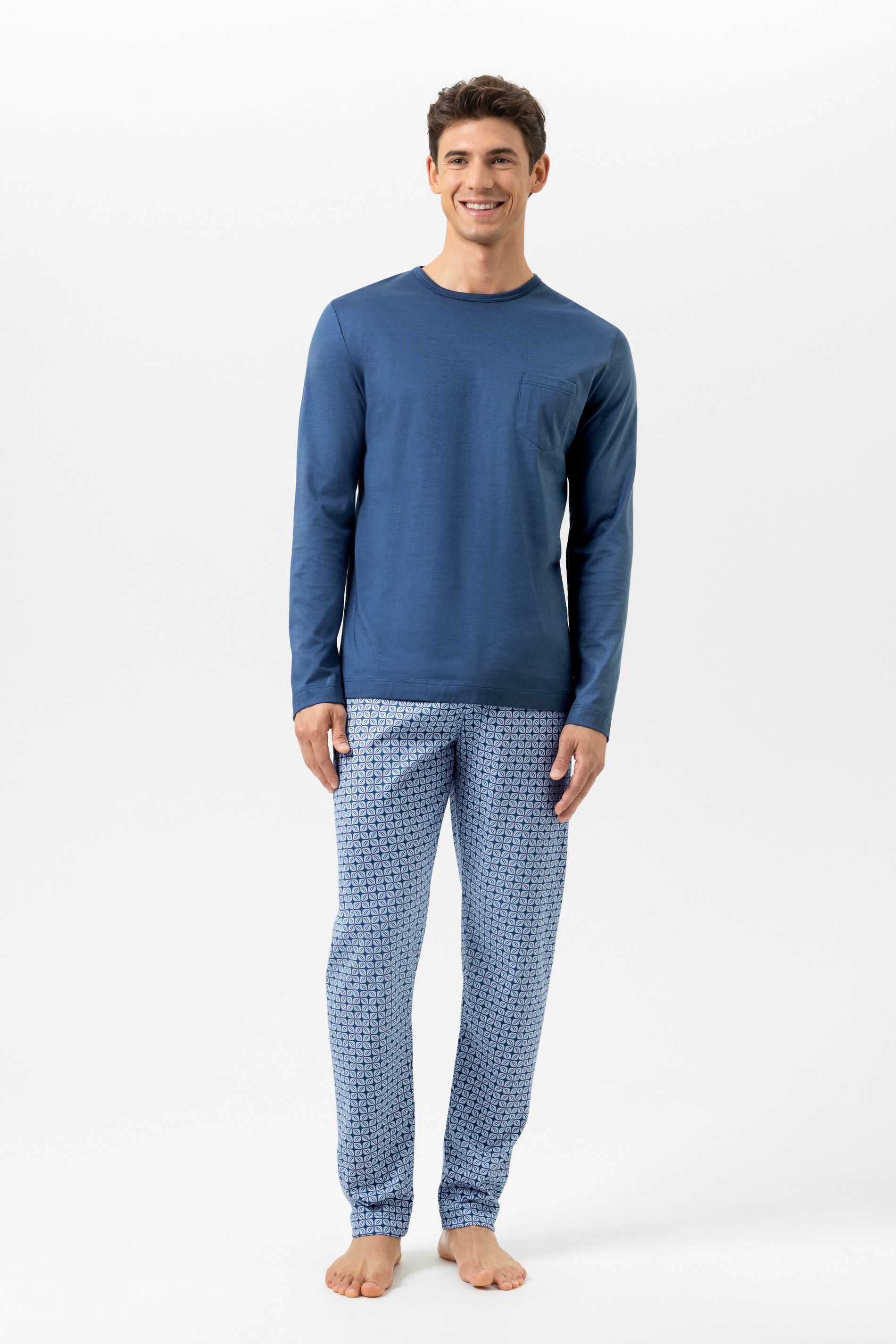 Anzug lang Serie Summer Flower Hague Blue von mey