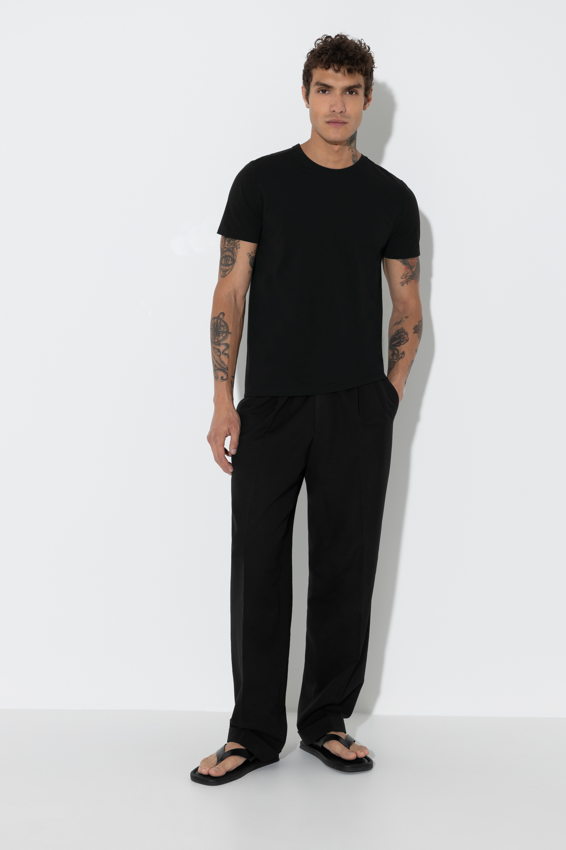 Crew Neck Shirt Serie Maglia Singola Schwarz von mey