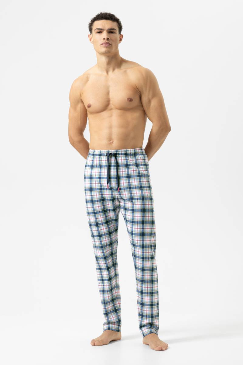 Hose lang Serie Perfect Check Yacht Blue von mey
