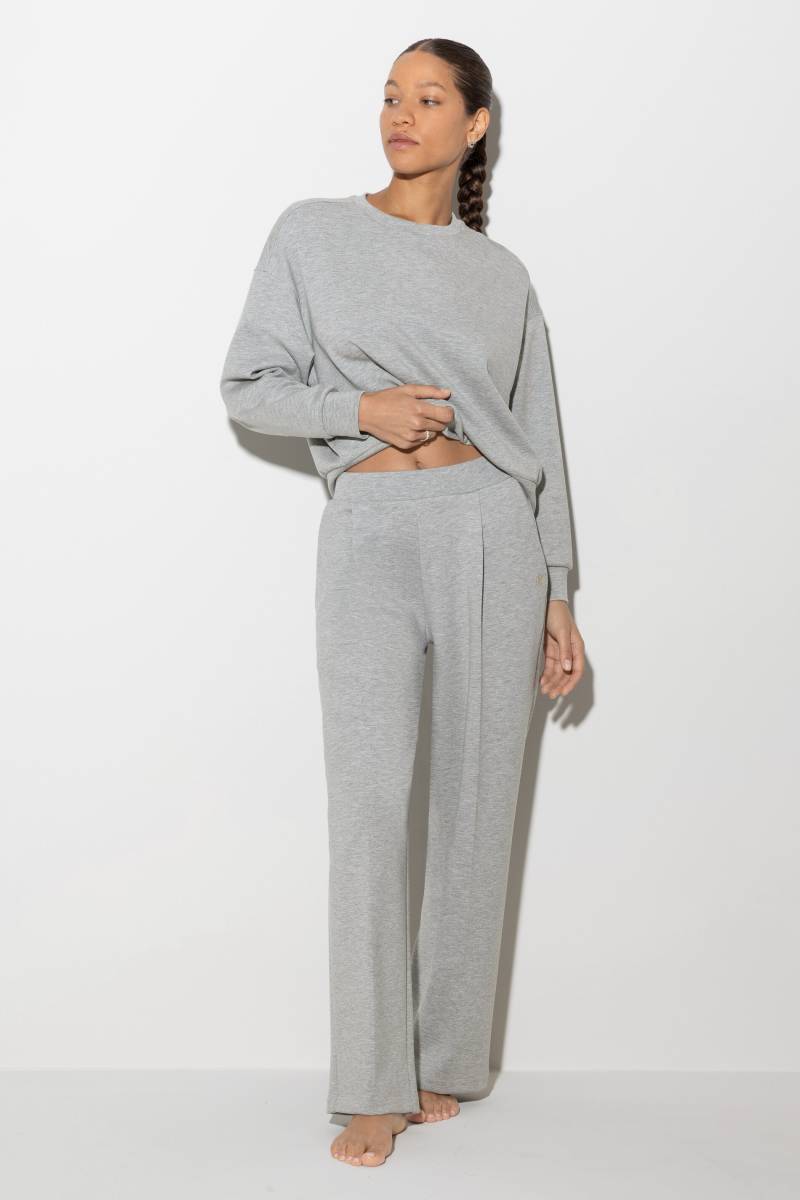 Hose lang Serie Pure Softness Mel Silver Grey Melange von mey