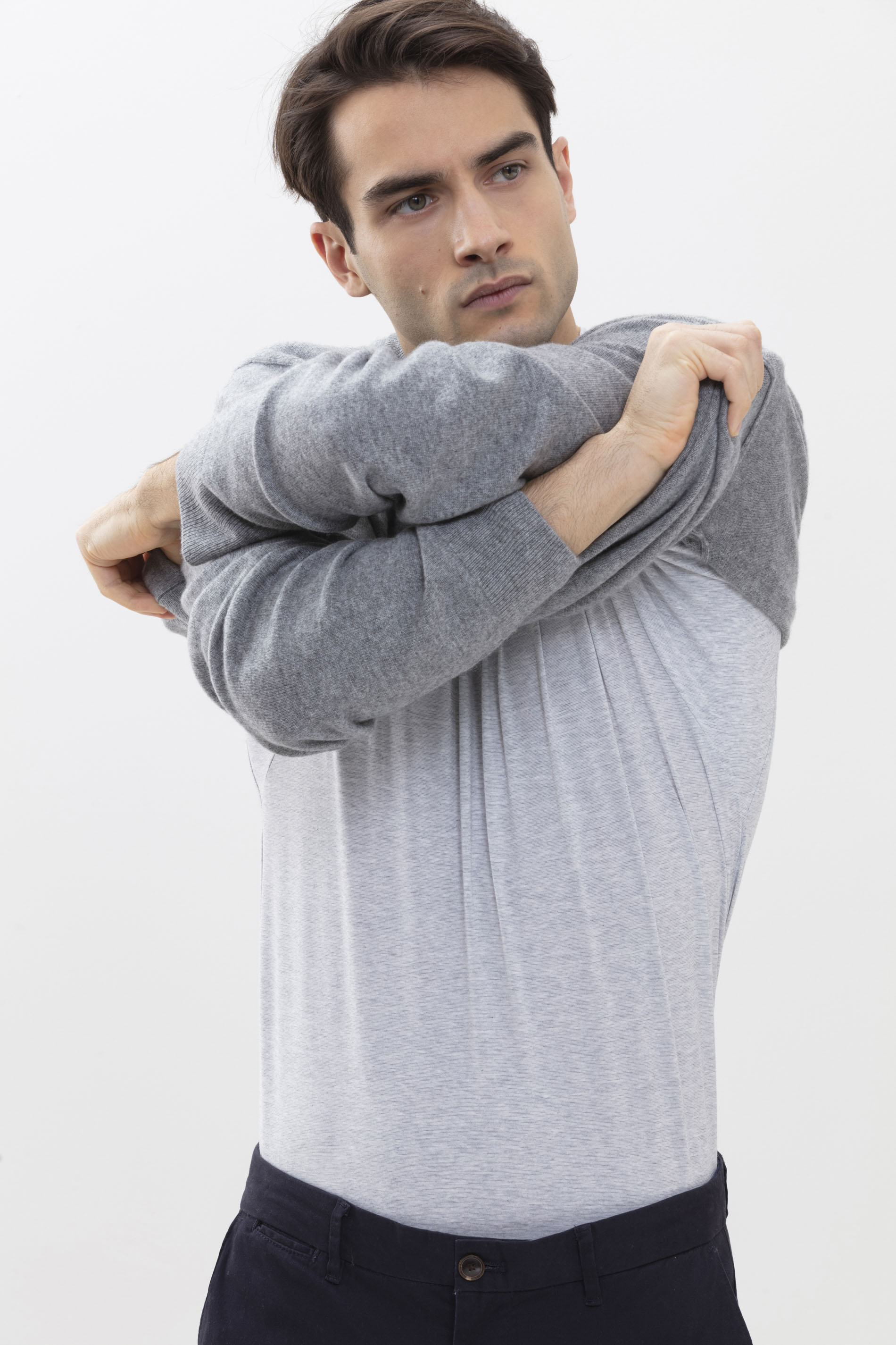Hybrid T-Shirt Serie Hybrid T-Shirt Light Grey Melange von mey