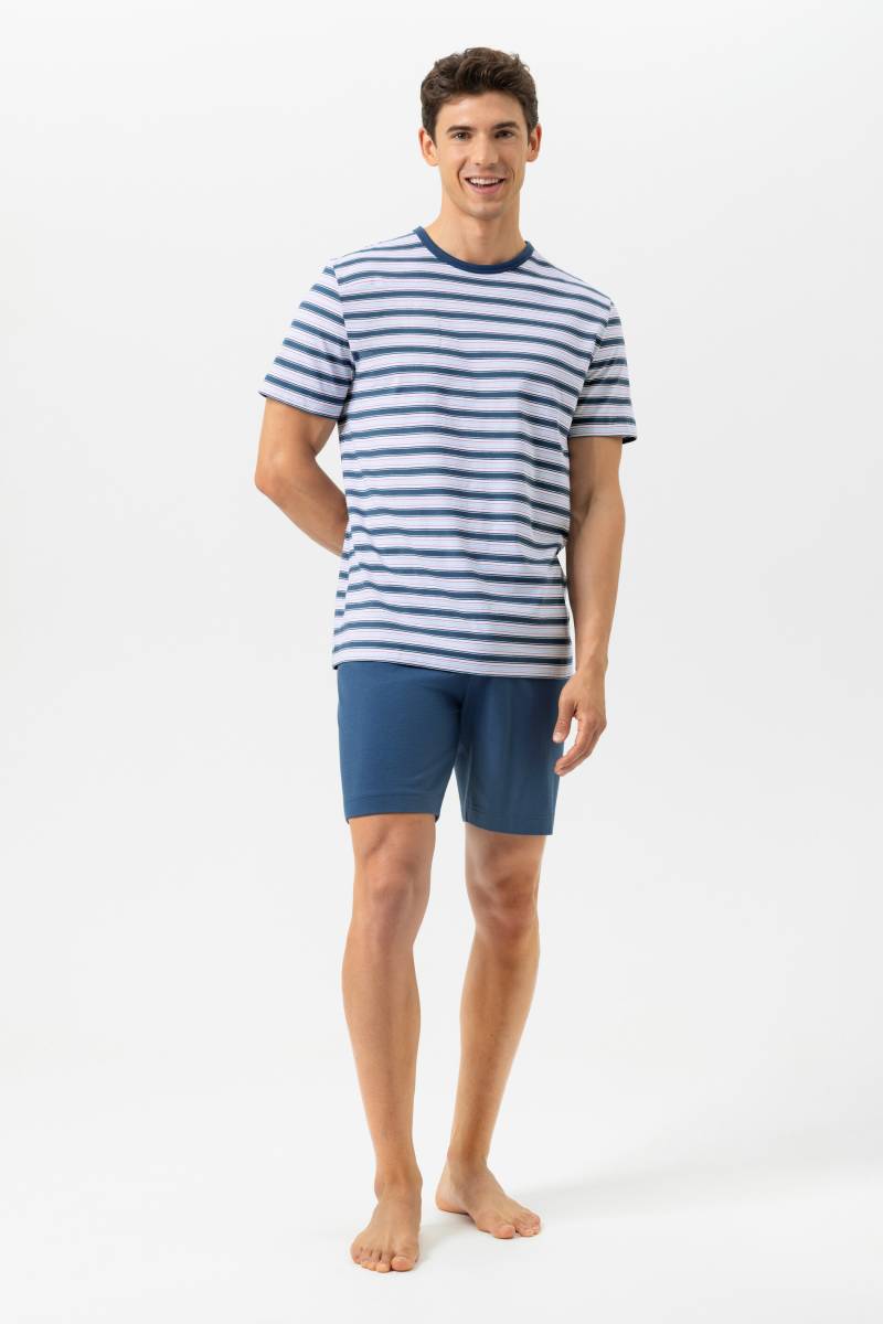 Kurzer Pyjama Serie Sky Stripes Hague Blue von mey
