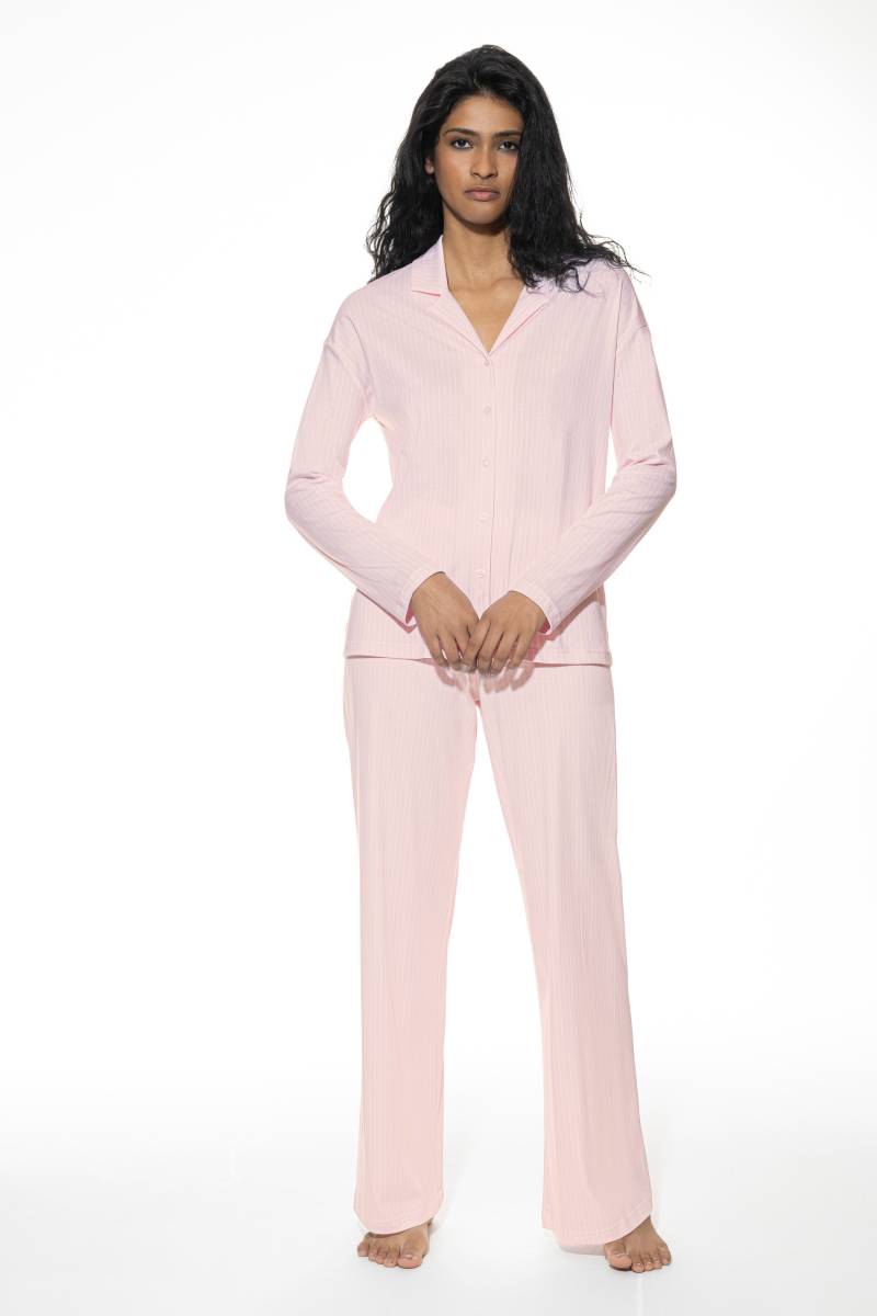 Langer Pyjama Serie Adorable Lines Bonbon Pink von mey