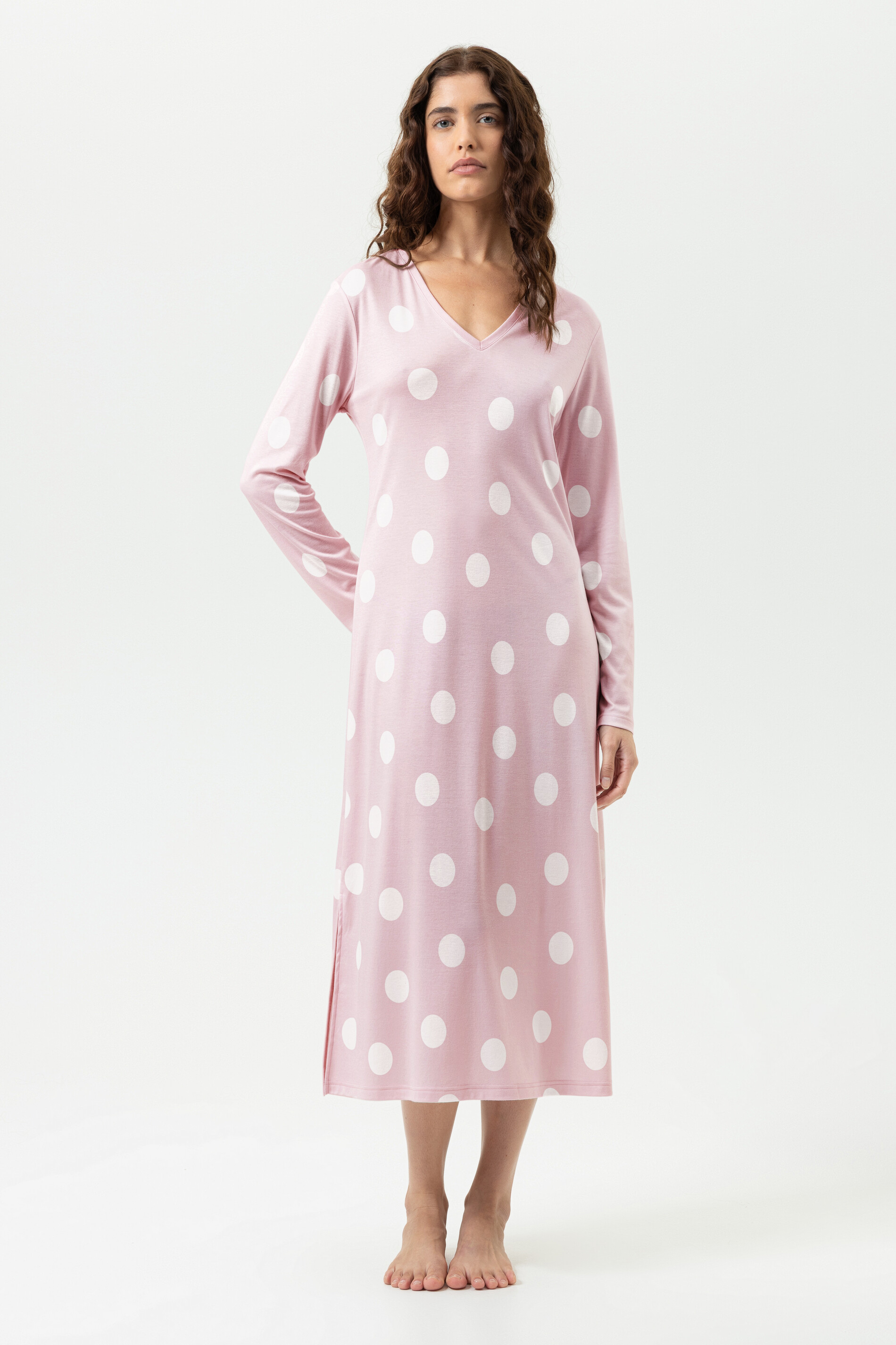 Langes Nachthemd Serie Pretty Dots Pink Parfait von mey