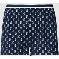 Mey Boxershorts mit Allover-Print Modell 'BARBER' in Dunkelblau, Größe L von mey