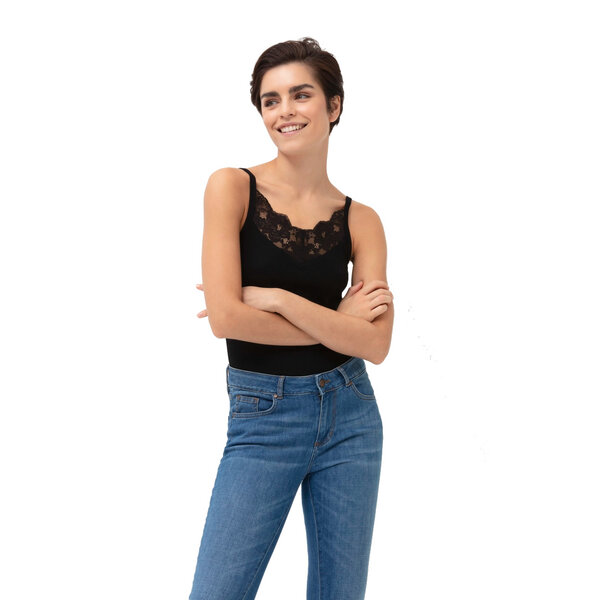 Mey Damen Spaghetti-Top Organic mit Spitze Bio-Baumwolle von mey