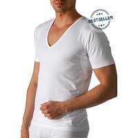 Mey Herren Drunterhemd weiß Baumwolle unifarben von mey