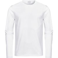 Mey Herren Longsleeve weiß Baumwolle unifarben von mey