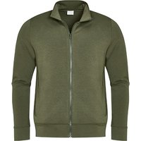 Mey Herren Sweatjacke grün Baumwolle unifarben von mey