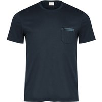 Mey Herren T-Shirt blau Baumwolle unifarben von mey