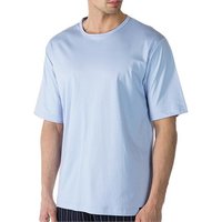 Mey Herren T-Shirt blau Jersey-Baumwolle unifarben von mey