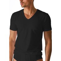 Mey Herren T-Shirt schwarz Baumwolle unifarben von mey