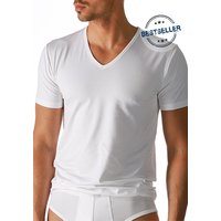 Mey Herren T-Shirt weiß Baumwolle unifarben von mey