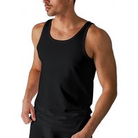 Mey Herren Tanktop schwarz Baumwolle unifarben von mey
