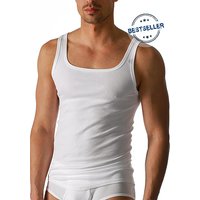 Mey Herren Tanktop weiß Baumwolle unifarben von mey