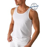 Mey Herren Tanktop weiß Baumwolle unifarben von mey