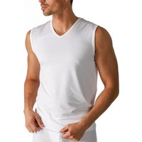Mey Herren Tanktop weiß Baumwolle unifarben von mey
