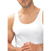 Mey Herren Tanktop weiß Baumwolle unifarben von mey