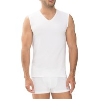 Mey Herren Tanktop weiß Baumwolle unifarben von mey