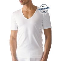 Mey Herren Drunterhemd weiß Baumwolle & Mix unifarben Slim Fit von mey