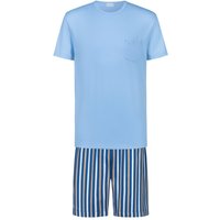 Mey Kurzer Pyjama mit O-Neck und gestreifter Shorts in S von mey