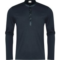 Mey Herren Longsleeve blau Baumwolle unifarben von mey