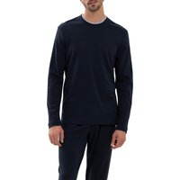 Mey Herren Longsleeve blau Mikrofaser unifarben von mey