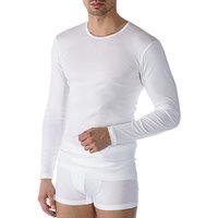 Mey Herren Langarm-Shirt weiß Pima unifarben von mey