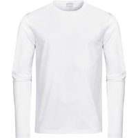 Mey Herren Longsleeve weiß Baumwolle unifarben von mey