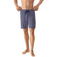 Mey Herren Pyjamashorts blau Jersey-Baumwolle Gemustert von mey
