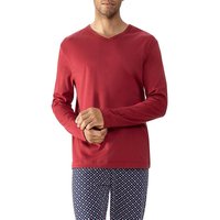 Mey Herren Longsleeve rot Baumwolle unifarben von mey