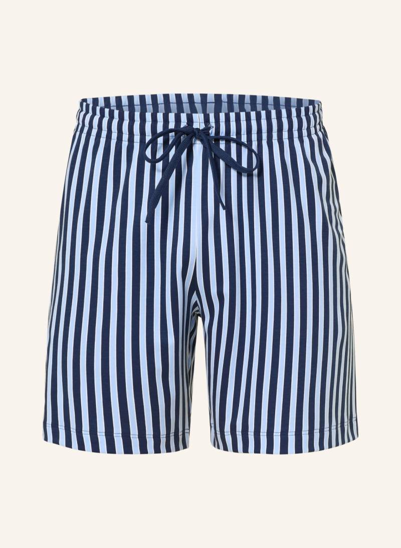 Mey Schlafshorts Serie Graphic Stripes blau von mey