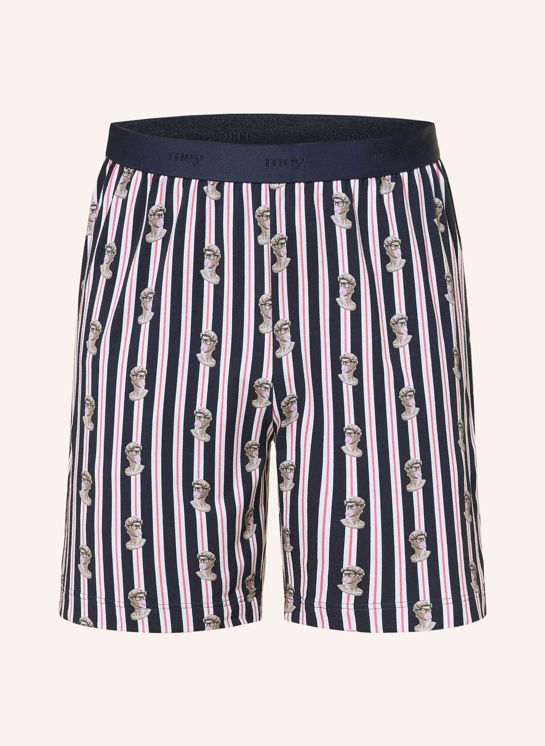 Mey Schlafshorts Serie Marble Muse blau von mey