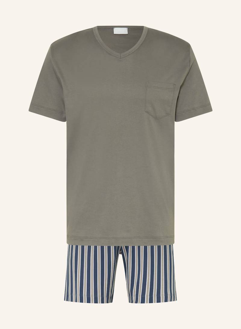 Mey Shorty-Schlafanzug Serie Rough Stripes grau von mey